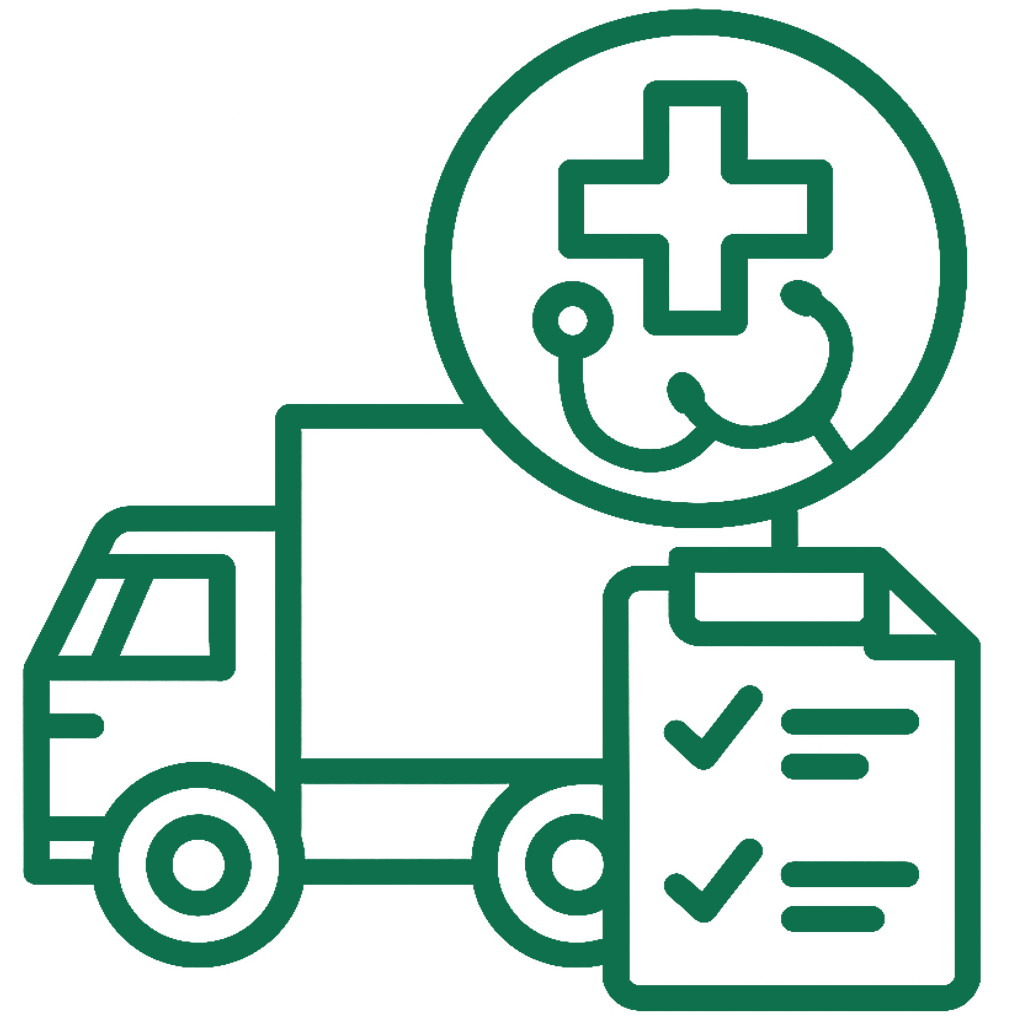 Medizinische Untersuchung LKW